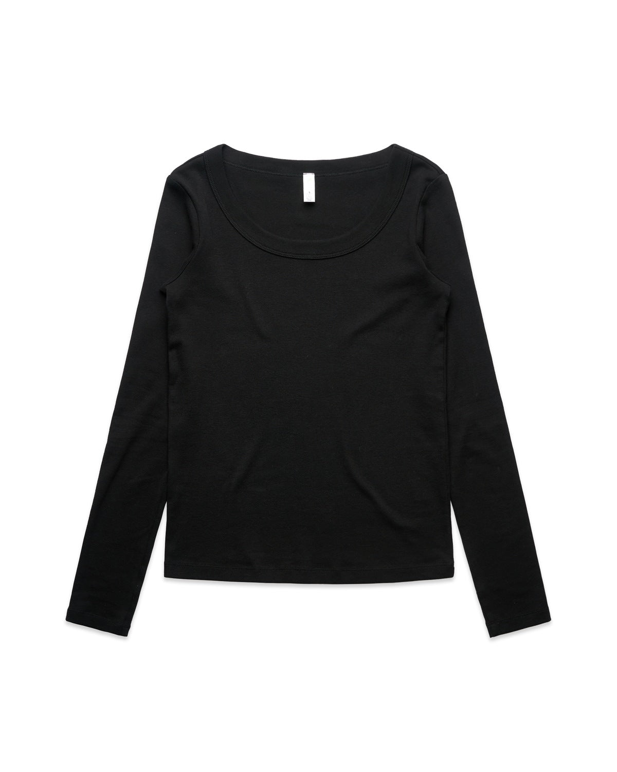 AS Colour Wo's Organic Baby Rib L/S Tee, BLACK, front