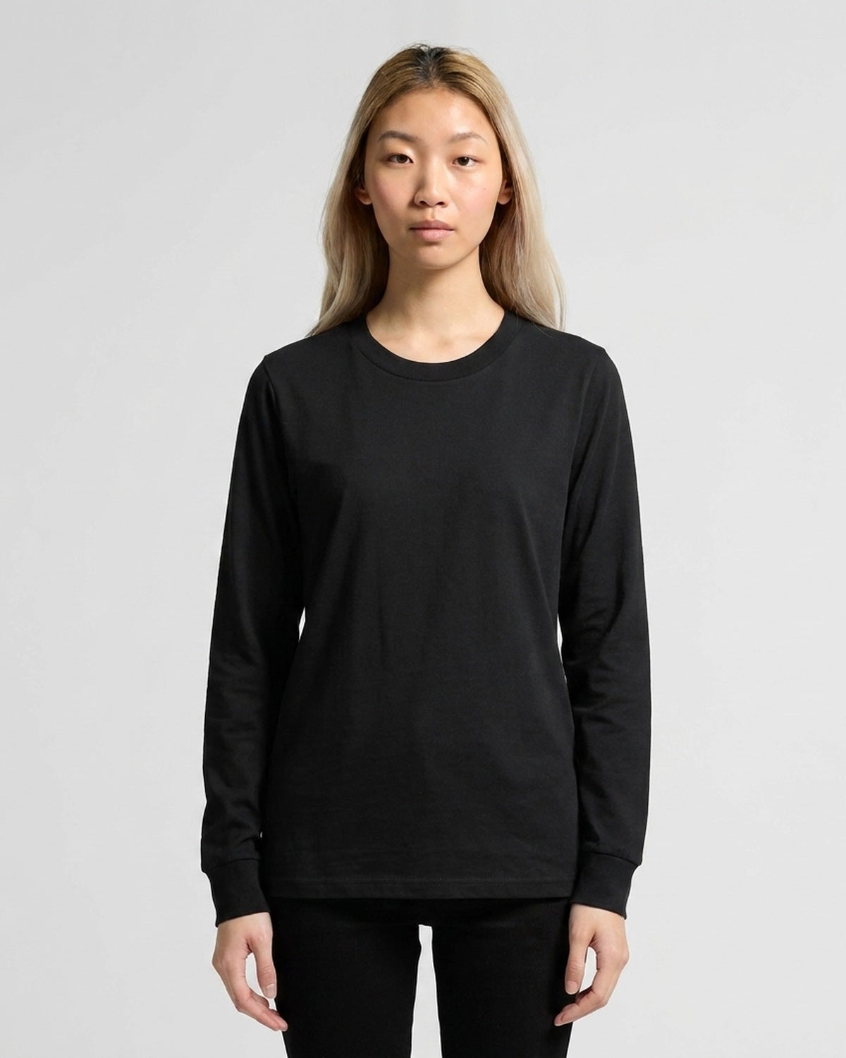 AS Colour Wo's Maple L/S Tee, BLACK, front