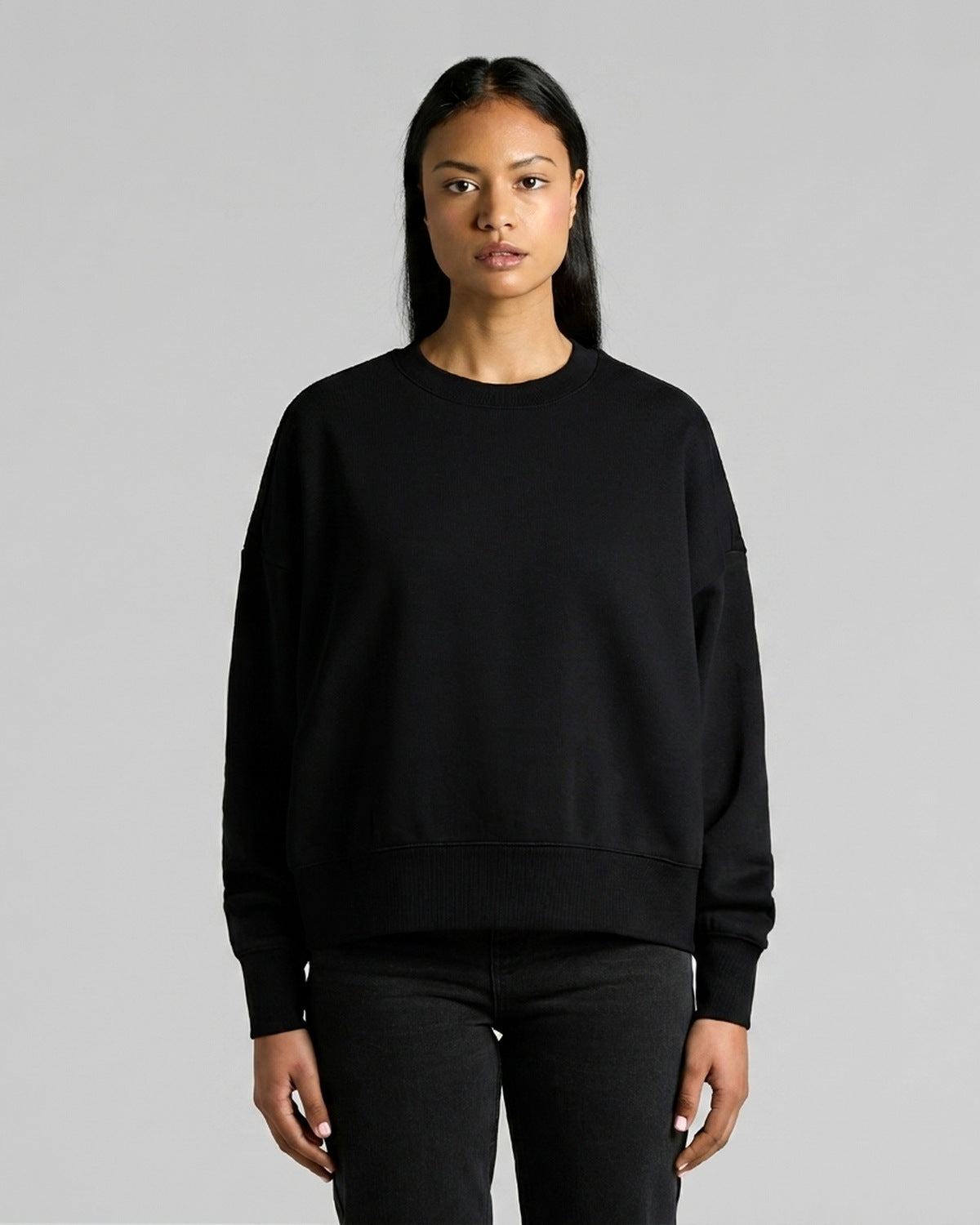 AS Colour Wo's Heavy Crew, BLACK, front