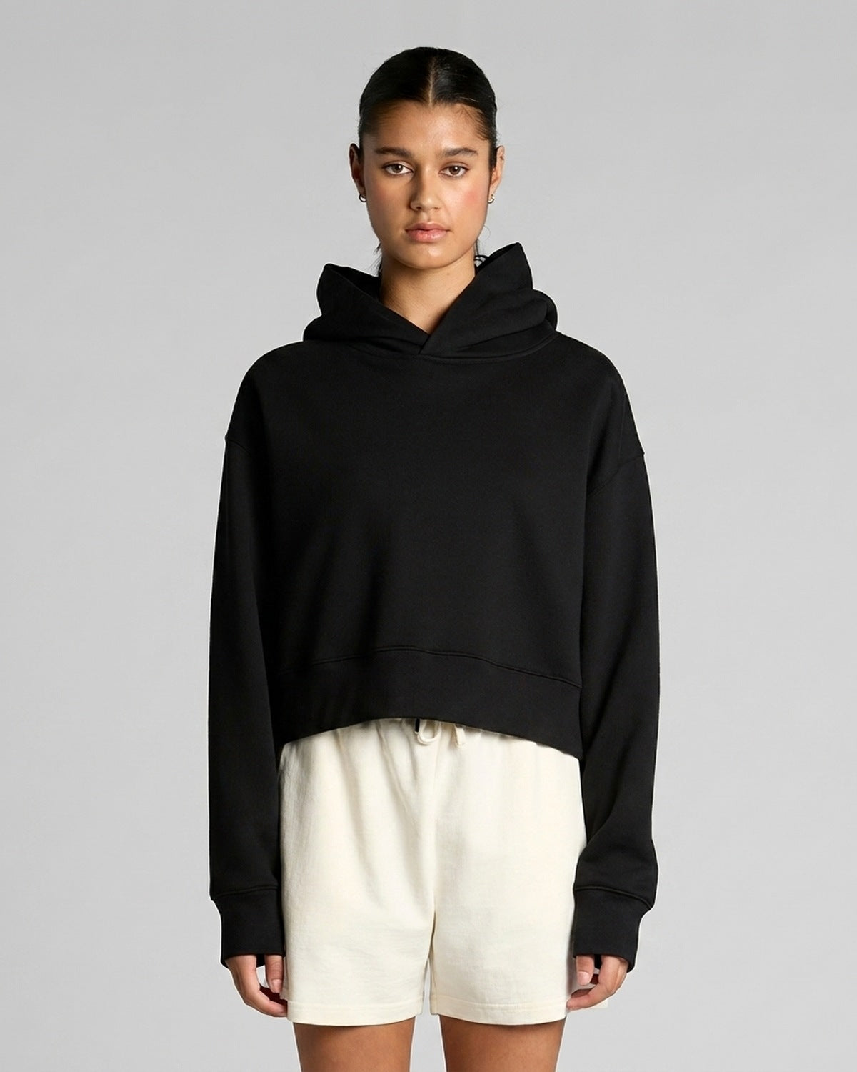 AS Colour Wo's Relax Crop Hood, BLACK, front
