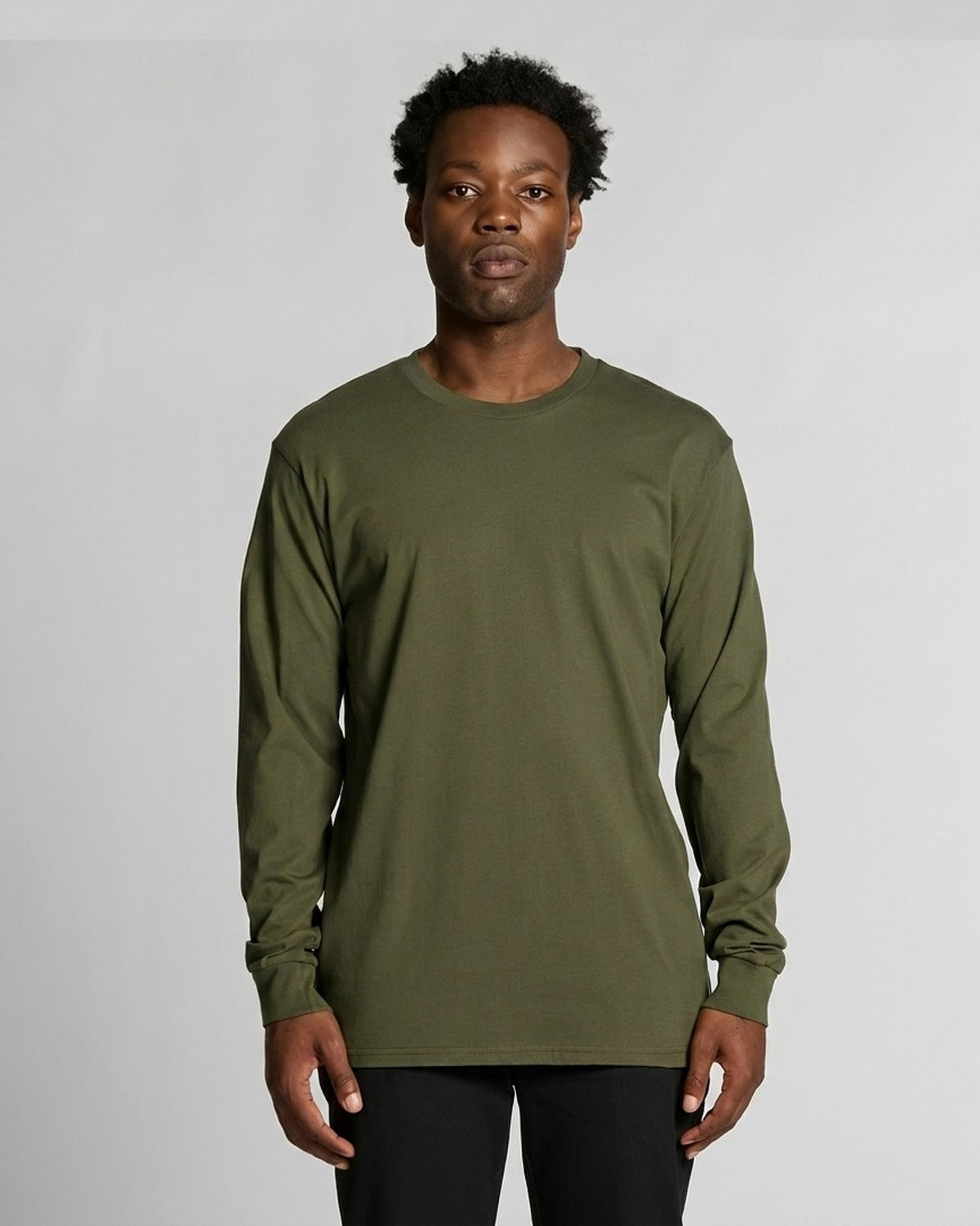 AS Colour Staple L/S  Tee, ARMY, front