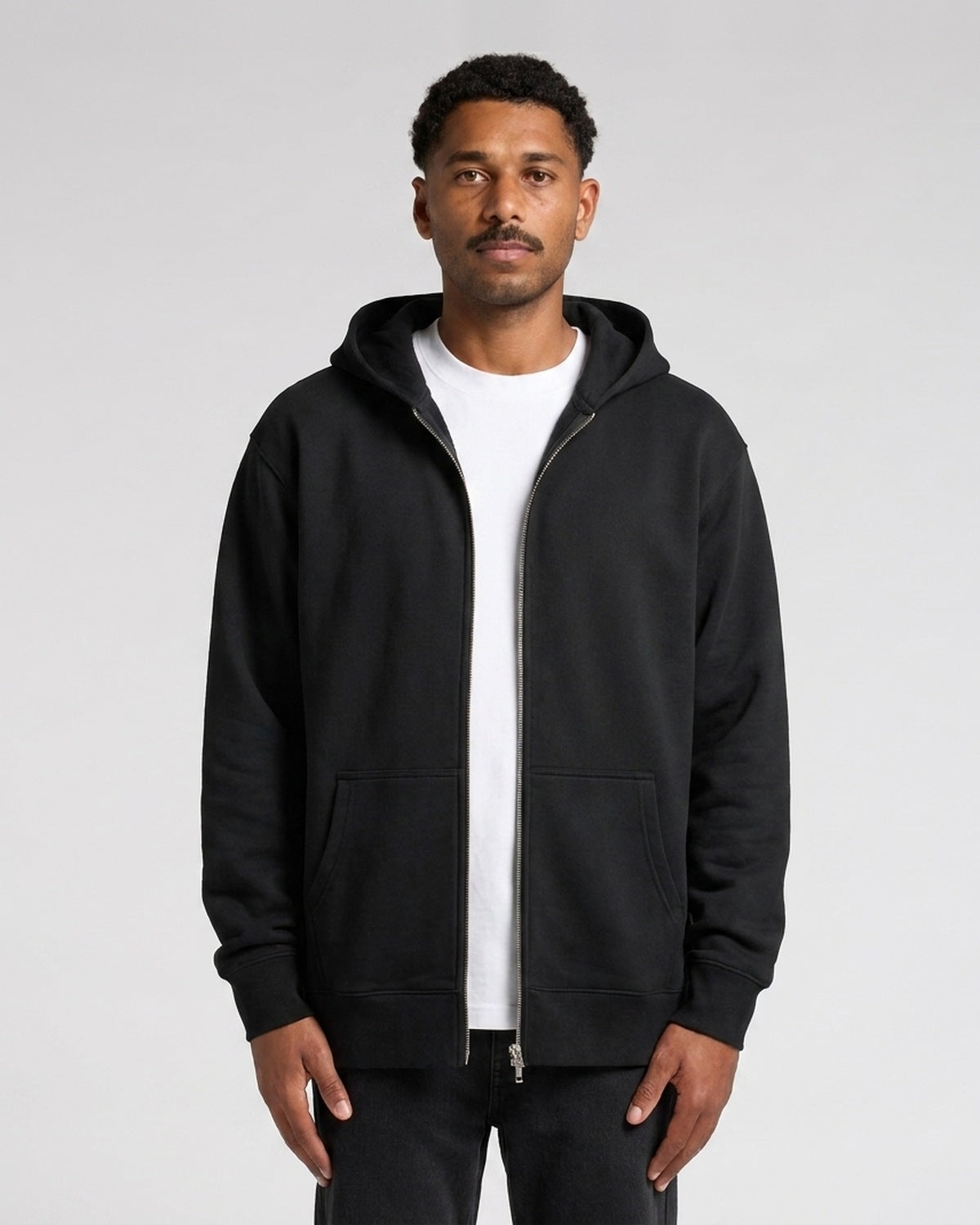 AS Colour Heavy Zip Hood, BLACK, front