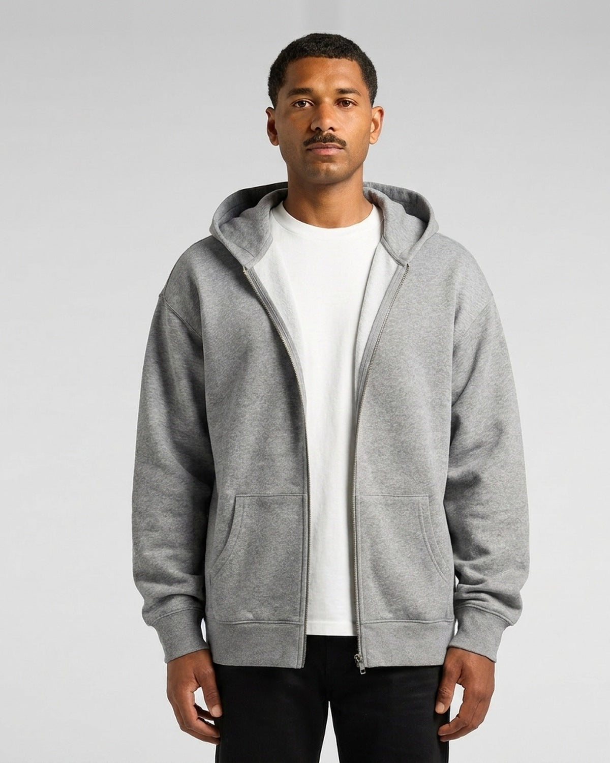 AS Colour Relax Zip Hood, ATHLETIC HEATHER, front