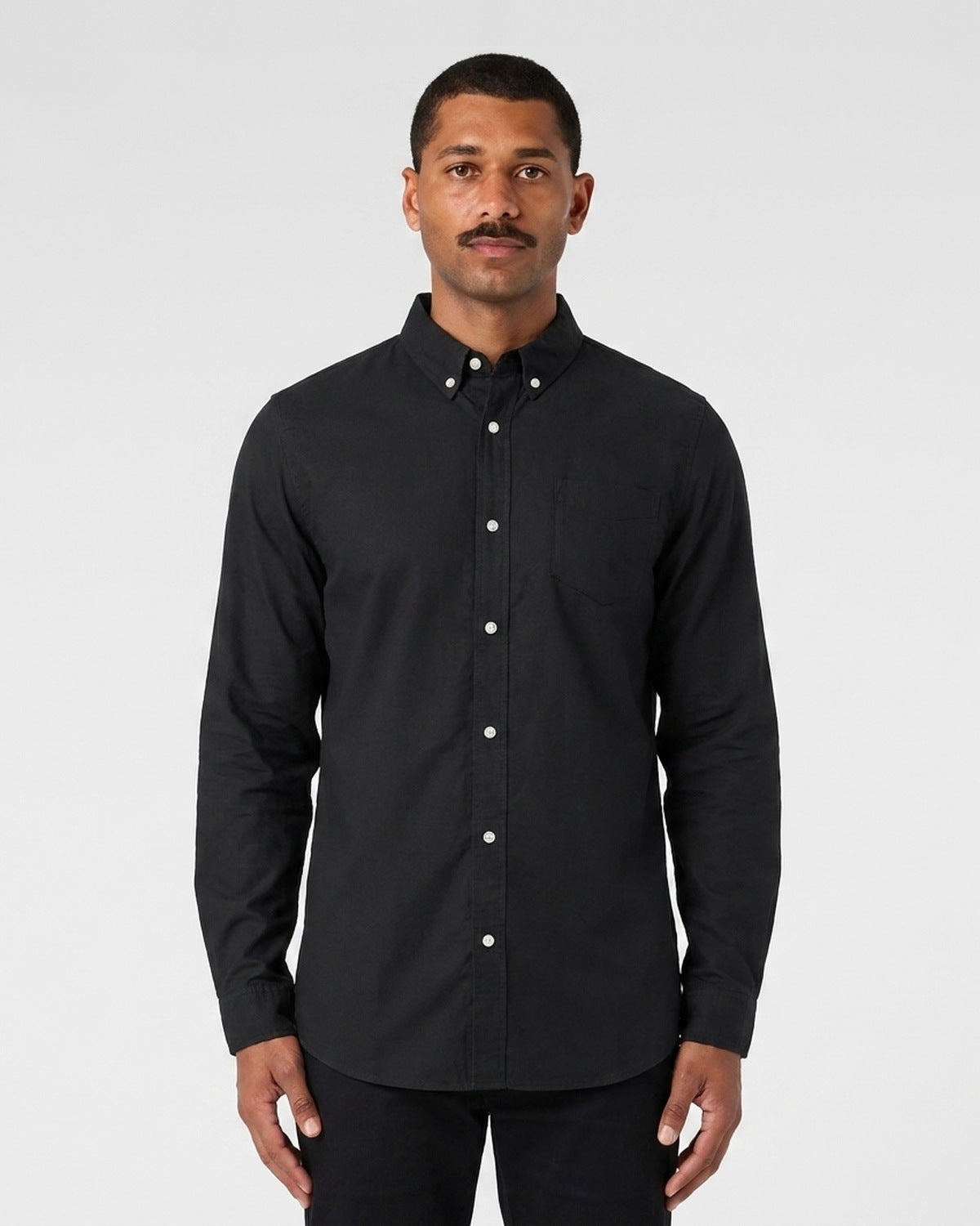 AS Colour Oxford Shirt, BLACK, front