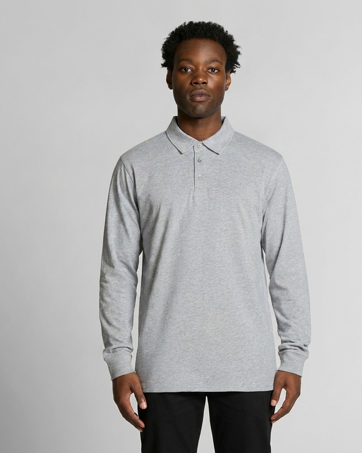AS Colour Chad L/S Polo, ATHLETIC HEATHER, front