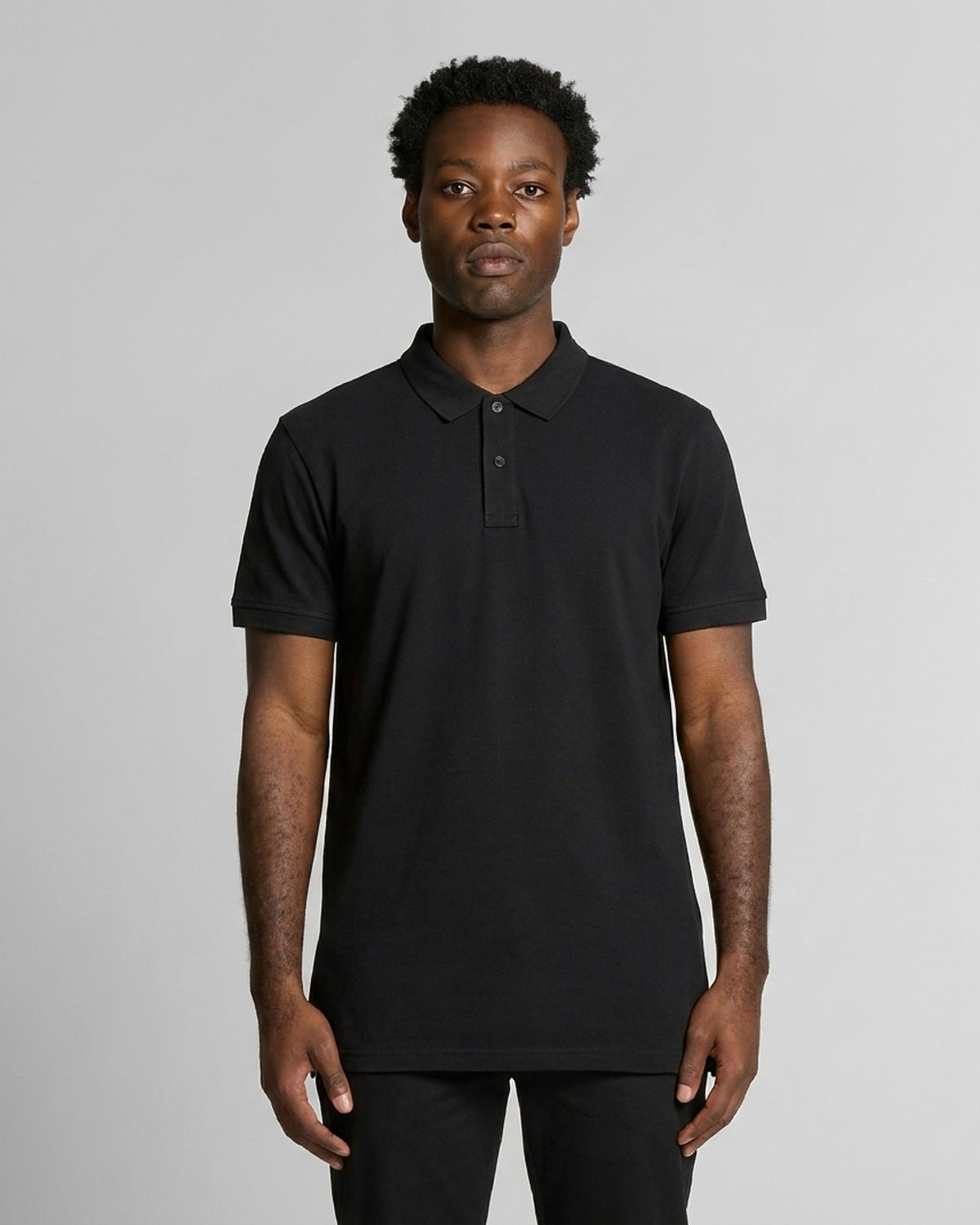 AS Colour Pique Polo, BLACK, front