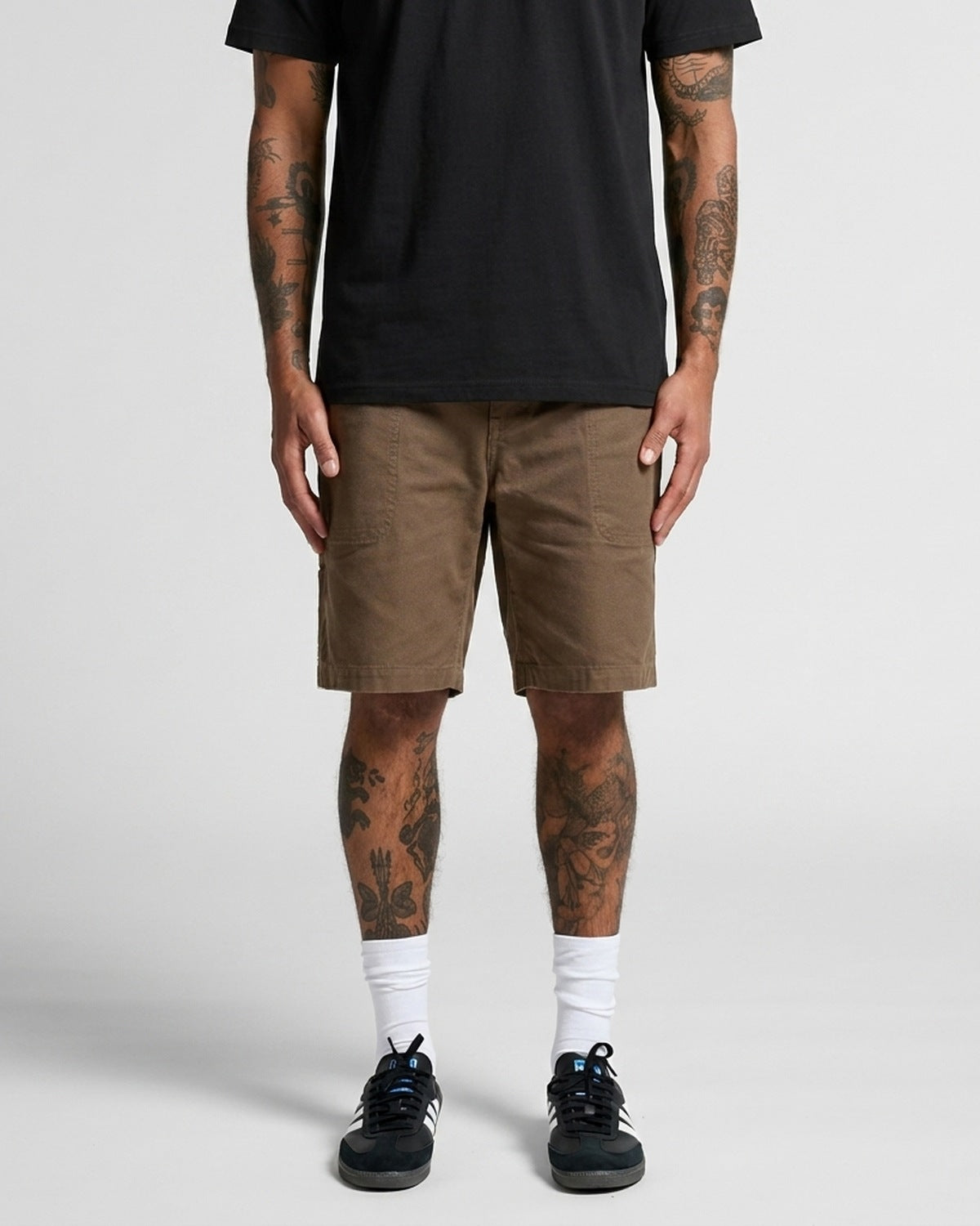 AS Colour Canvas Shorts, BLACK, front