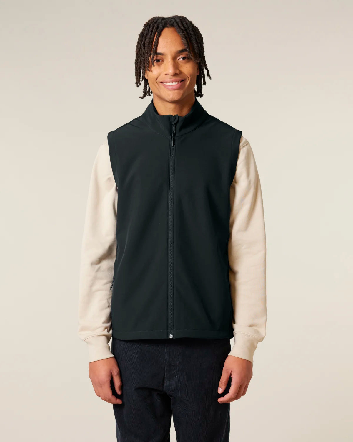 Softshell Vest, Black, front