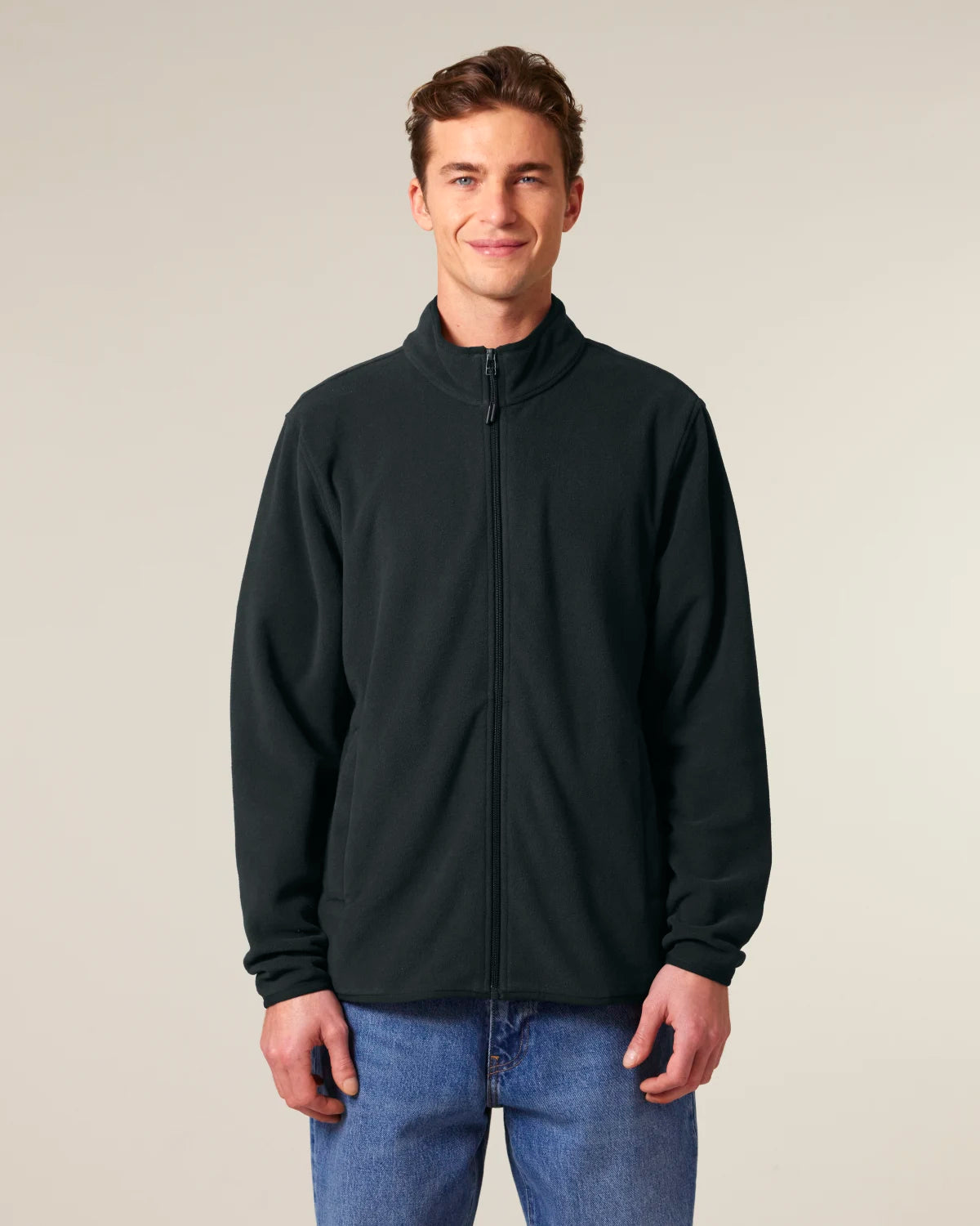 Fleece Jacket, Black, front