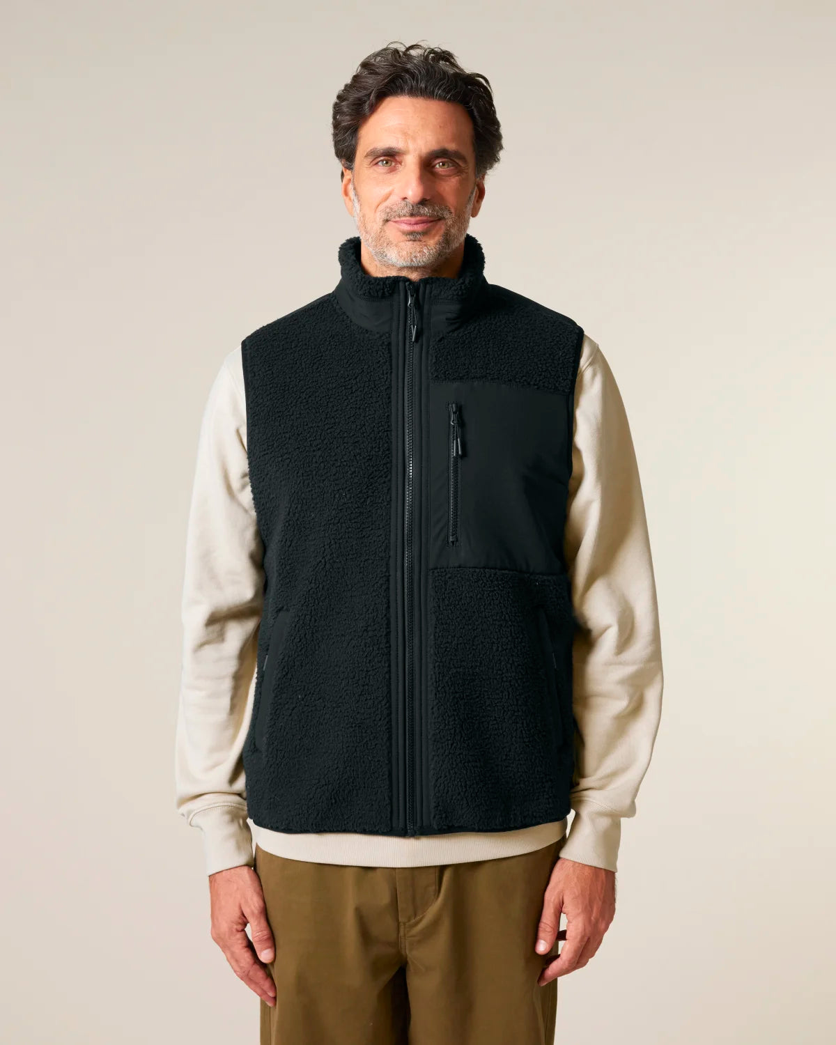 Sherpa Vest, Black, front