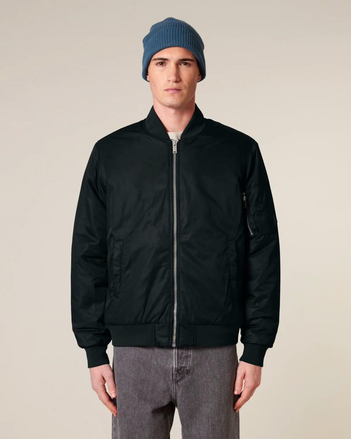 Bomber Jacket, Black, front