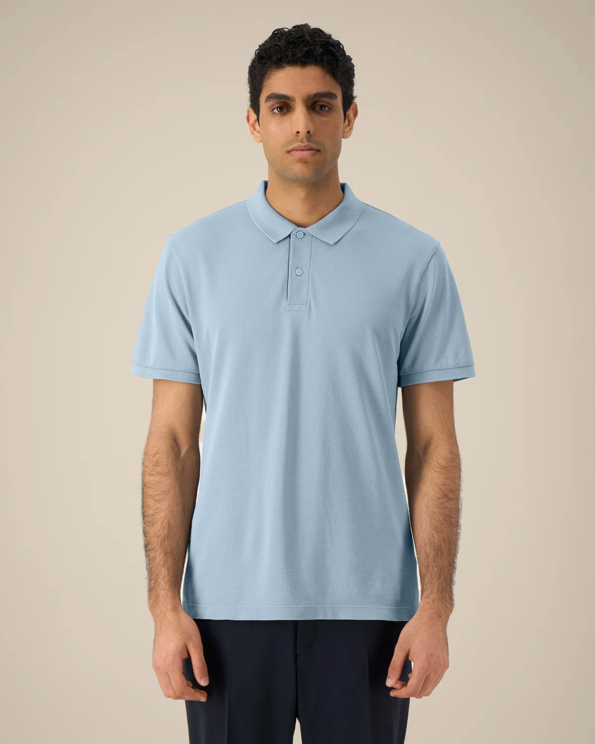 Washed Polo, G. Dyed Blue Stone, front