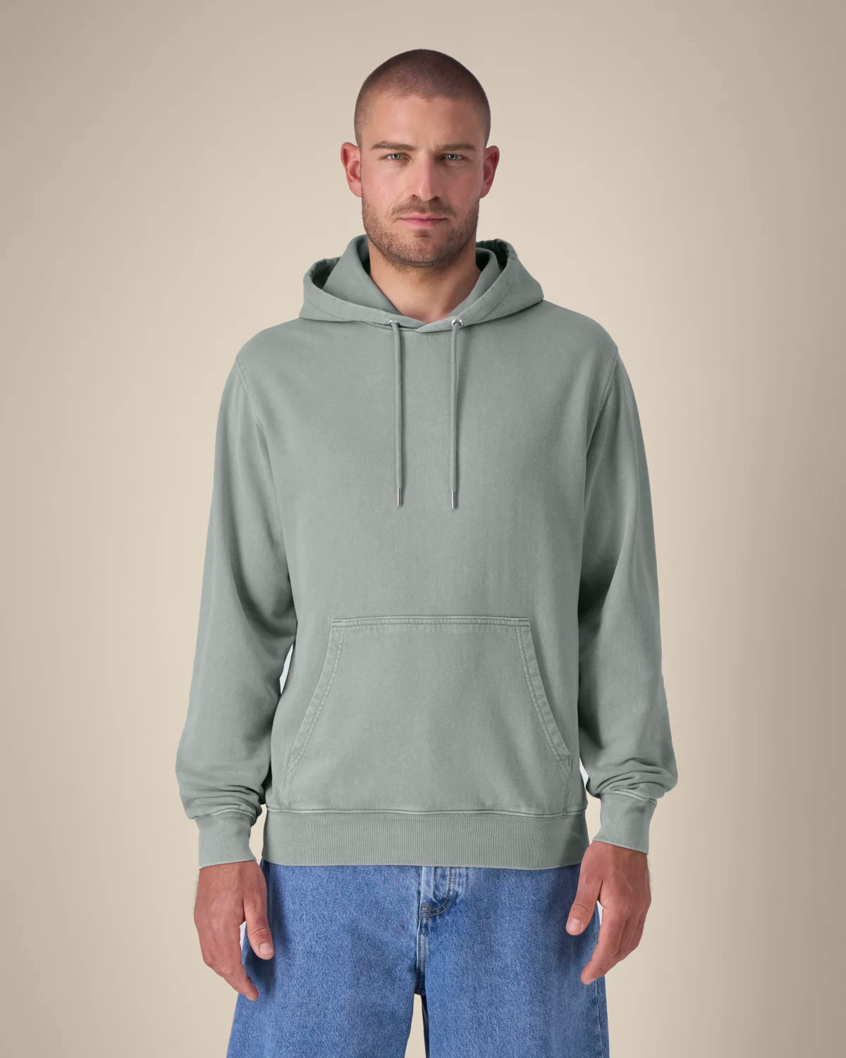 Washed Hoodie, G. Dyed Misty Grey, front