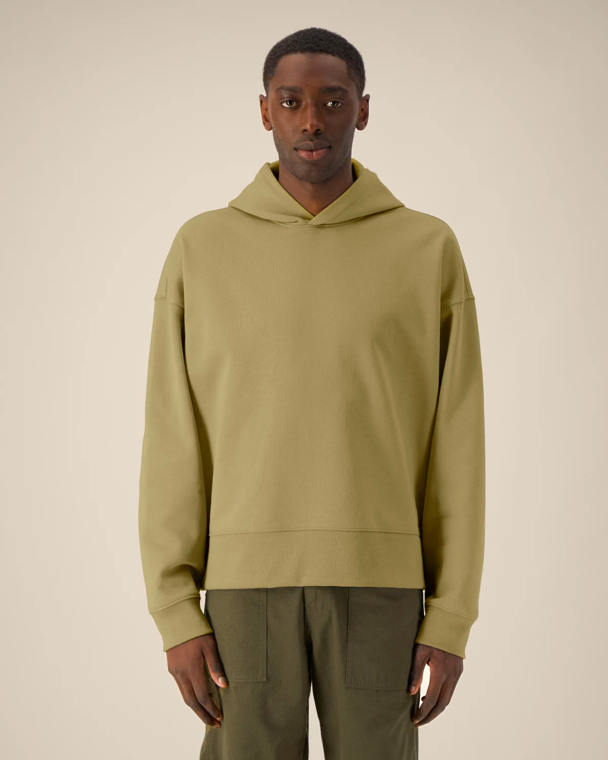 Essential Hoodie, Faded Olive, front