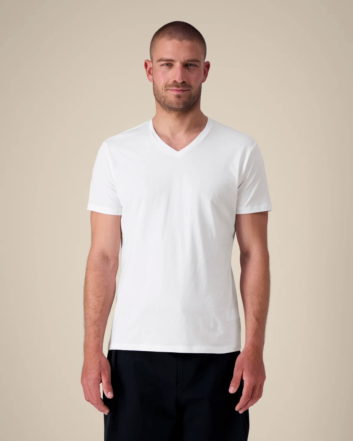 Slim Tee — Men, White, front