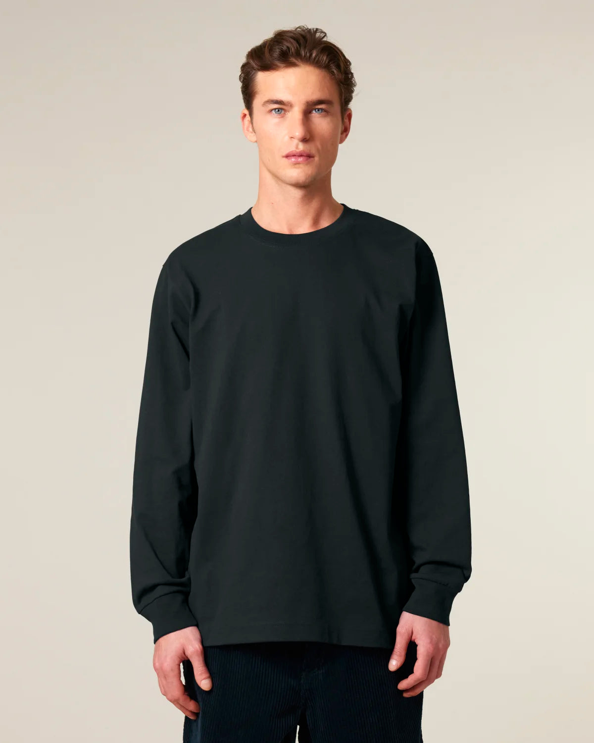 Relaxed Long Sleeve, Black, front