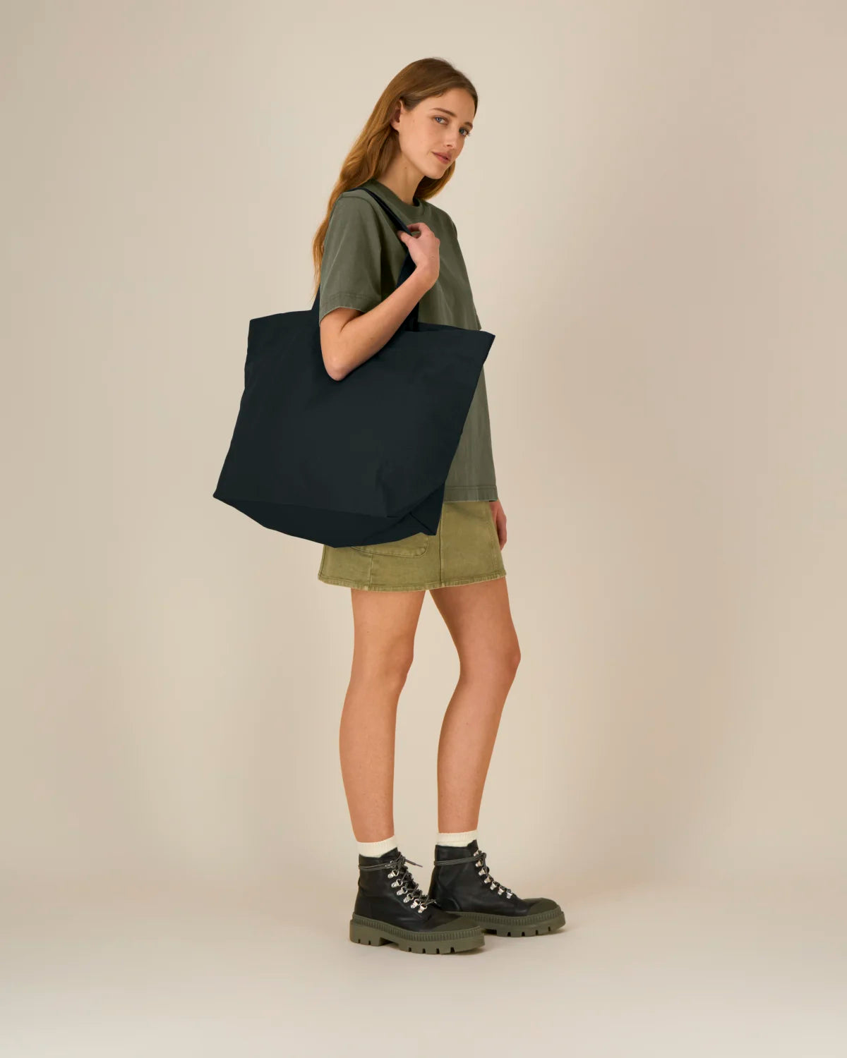 Shopping Bag, Black, front