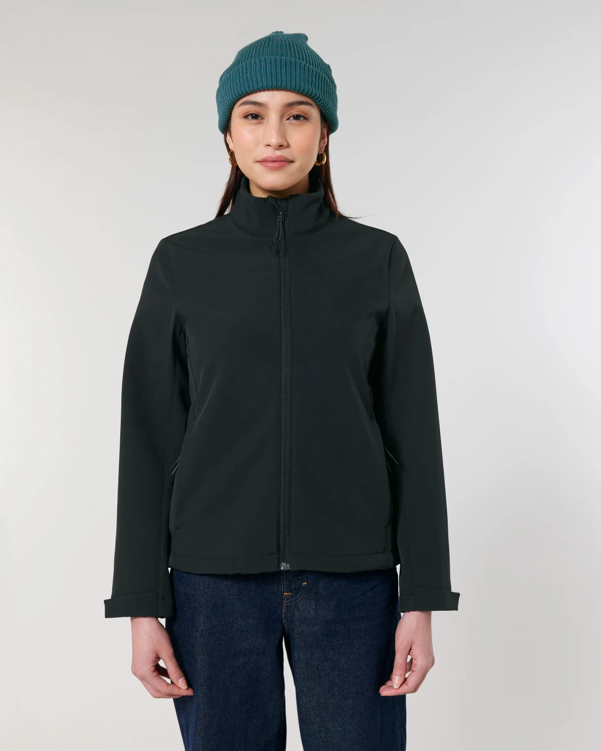 Softshell Jacket — Women, Black, front