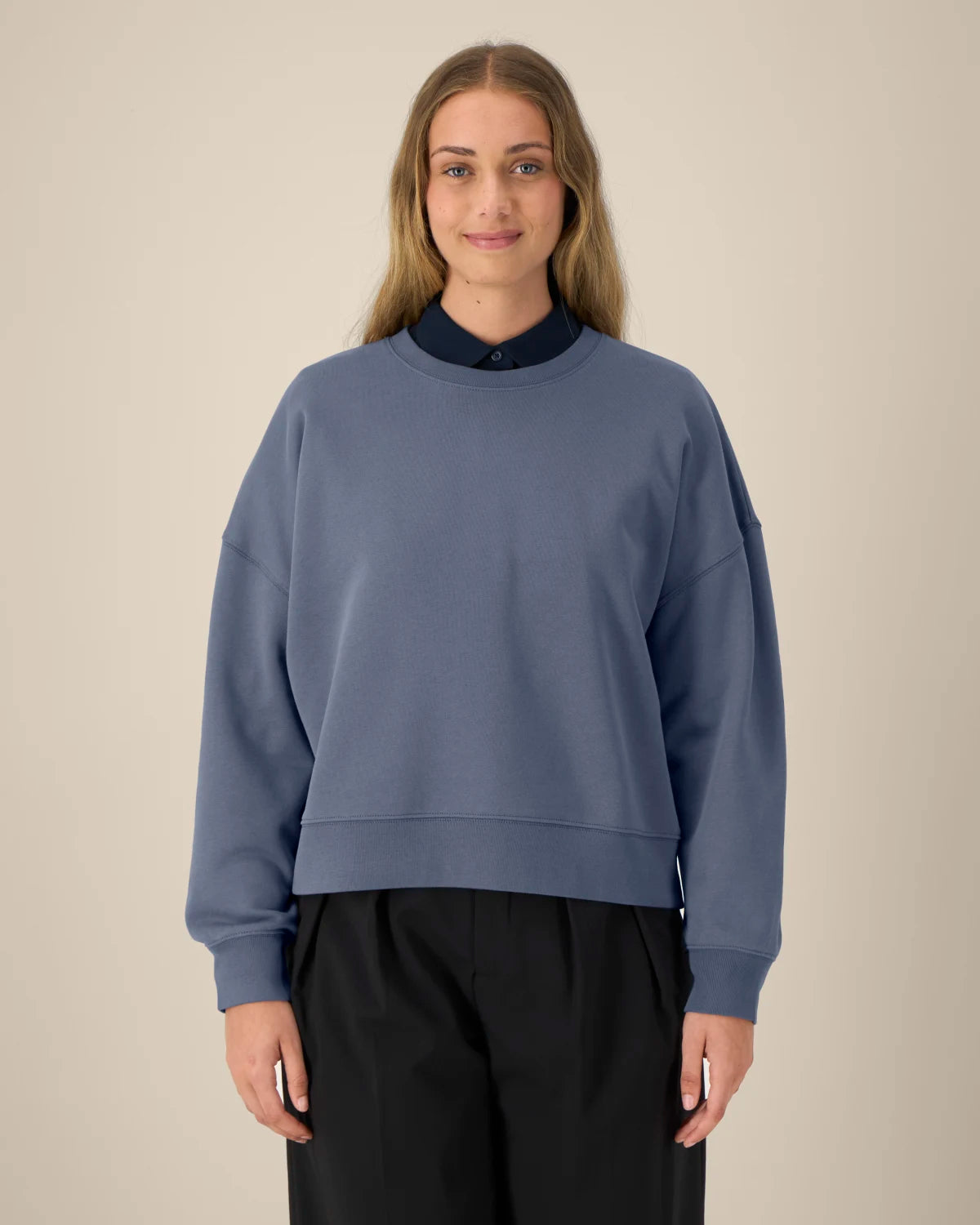 Relaxed Crew — Women, Blue Grey, front